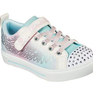 Girls Blue & Pink Twinkle Toes Light Up Skechers